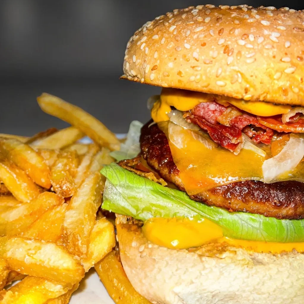 Hamburger con insalata e patatine — VIBES